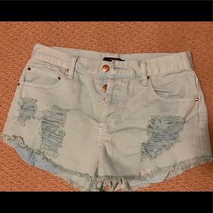 High wasted blue shorts!